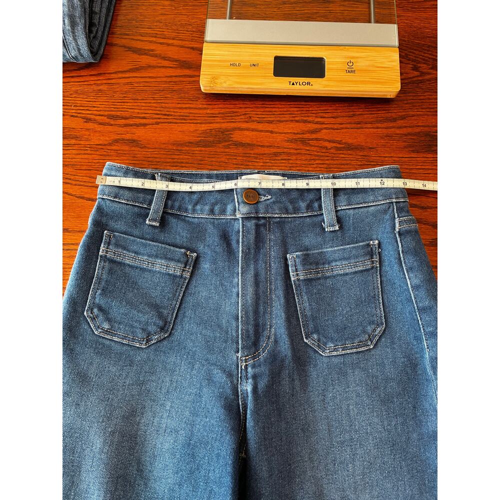 Paige Anessa Jeans High Waist Wide Leg Dark Wash Women's Petite 25 - Picture 7 of 9